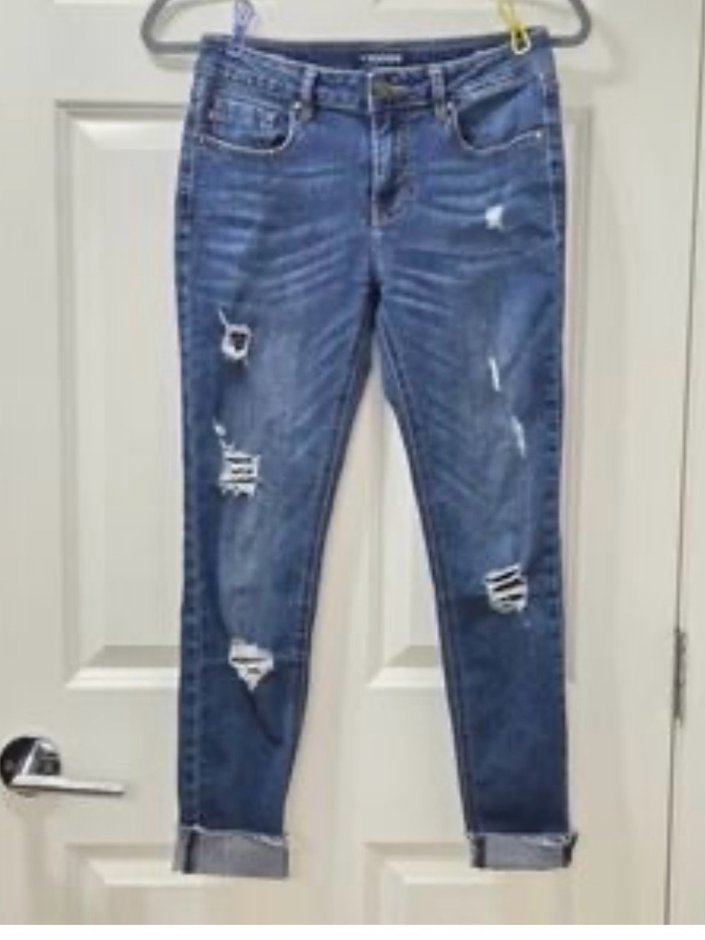 Women’s Distressed Blue Jeans - Slim Fit